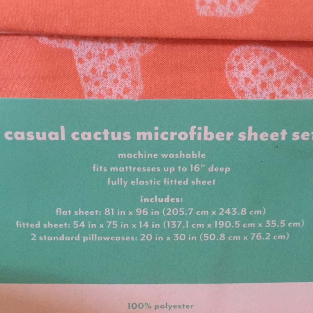 Casual cactus microfiber Sheet Set full - Picture 3 of 5